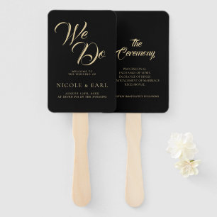 Éventail Nous faisons Black Elegant Art Déco Gold Retro Mar