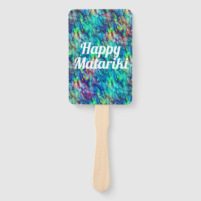 Éventail Nouvelle-Zélande Abalone Paua Shell Motif 1 (Devant)