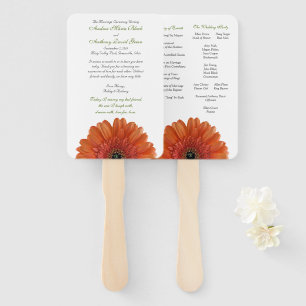 Éventail Orange Gerber Gerbera Daisy Mariage