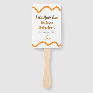 Éventail Orange gris rétro baby shower espagnol boho modern