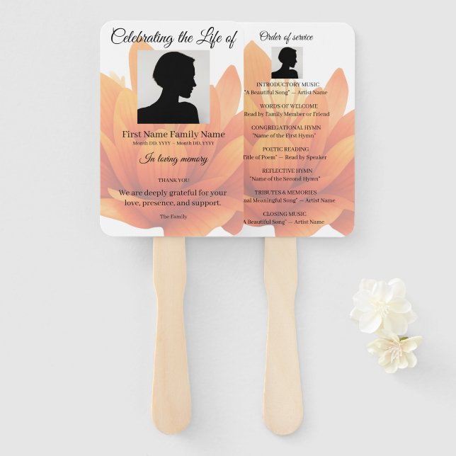 Éventail Ordre de service floral (Devant et derrière)