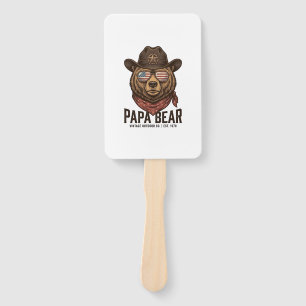 Éventail Ours Papa Ours Cowboy Patriotique Vintage Vector D