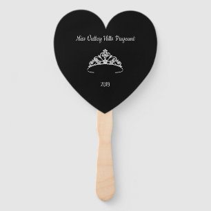Éventail Pageant Tiara Crown Paddle Fan