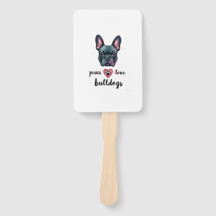 Éventail Paix Amour Bouledogues Vintage Galaxie Bouledogue