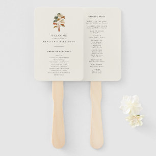 Éventail Palm Tree Tropical Mariage programme personnalisé
