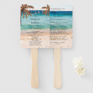 Éventail palmiers de plage programmes de mariage tropical