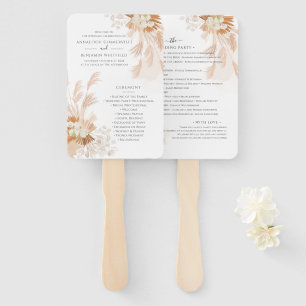Éventail Pampas Grass Terracotta Foliage Wedding Programme
