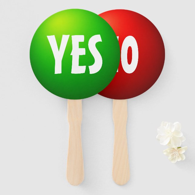 Éventail Panneau d'affichage Oui Non pour jeu de quiz (Devant et derrière)
