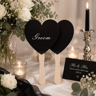 Éventail Panneau de mariage noir et blanc