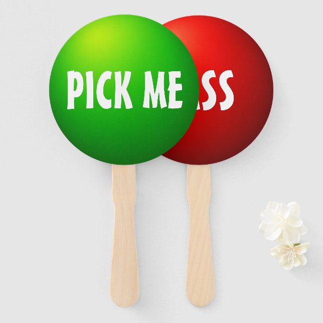 Éventail Panneau de paddle Pick Me Pass pour jeu de classe (Devant et derrière)