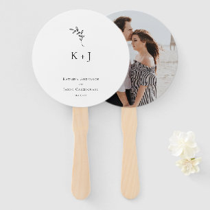 Éventail Papeterie de mariage minimaliste avec photo et ver
