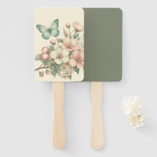 Éventail Papillon à ressort/floral vintage