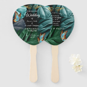 Éventail Papillons du Paradis/Tropical Turquoise Splash