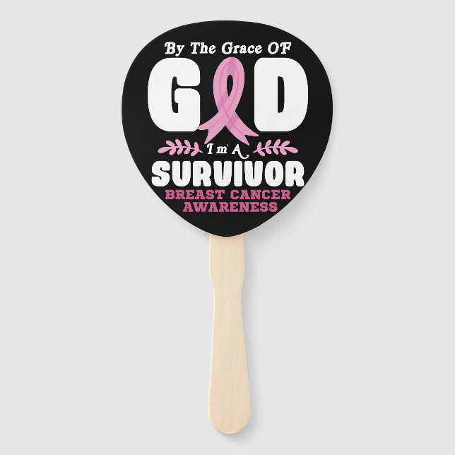 Éventail Par La Grâce Dieu Je Suis Un Survivant Cancer Du S (Devant)
