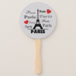 Éventail Paris<br><div class="desc">Paris text text illustration with Eiffel Tower and red hearts decoration. C'est possible to change the background color and to add different one to the design with your choice.</div>