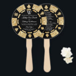Éventail Parties scintillant d'or Monogram Poker Chip Casin<br><div class="desc">Célébrez dans le style avec ces programmes de mariage élégants et très tendance. Ce design est facile à personnaliser avec votre libellé d'événement spécial et vos invités seront ravis de voir ces programmes fabuleux.</div>