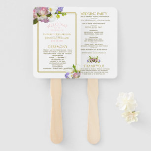 Éventail Pastel Bouquet Printemps Floral Programme de maria
