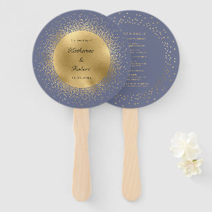 Éventail Pastel Celestial Gold Moon programme de mariage