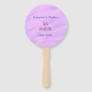 Éventail Pastel rose violet Vow renouvellement anniversaire