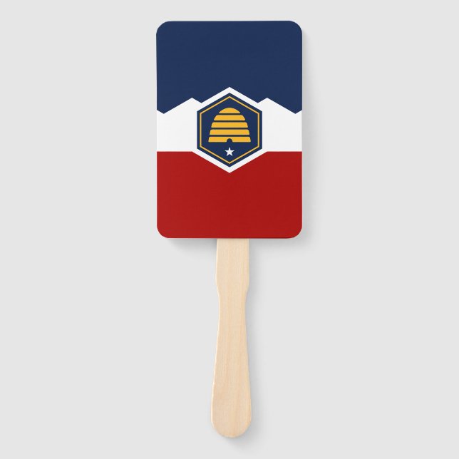 Éventail Patriotic set of hand fans with flag of Utah (Devant)