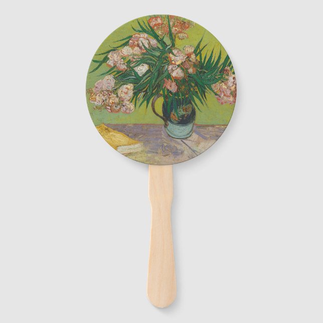 Éventail Peinture de fleurs d'oléandre de Vincent Van Gogh (Devant)