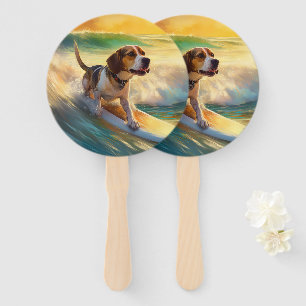 Éventail Peinture de surf sur la plage de Beagle