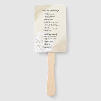 Éventail Peonies blanches Blossoms Programme de mariage Ven