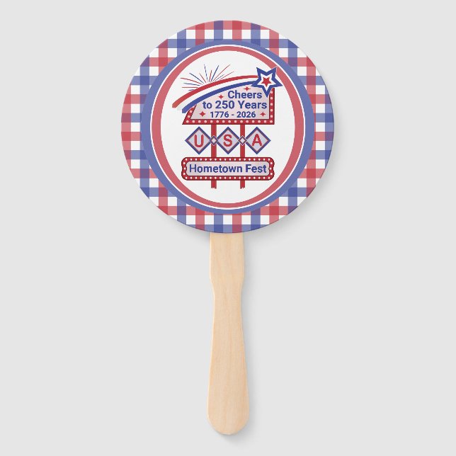Éventail Personalized USA 250–Patriotic Retro Marquee (Devant)
