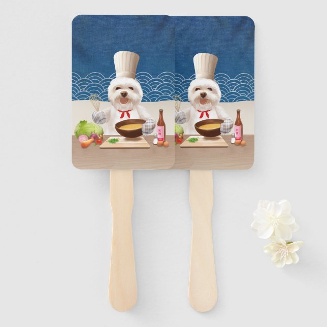 Éventail Petit Chien Chef (Devant et derrière)