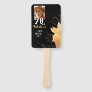 Éventail Photo de 70 ans avec feuillage doré fabuleux pour