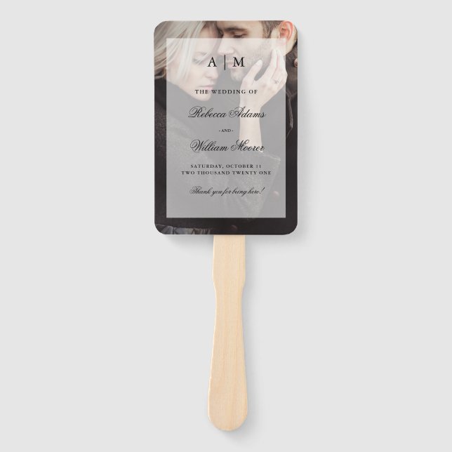 Éventail Photo moderne avec Mariage superposé (Devant)