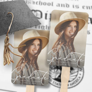 Éventail Photo moderne Graduate Script simple