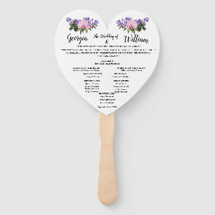 Éventail Pink Magnolia Lavender Floral Mariage Menu Ventila