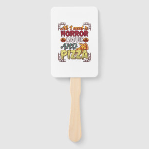 Éventail Pizza Film d'Horreur Halloween Citrouille Crâne Tr