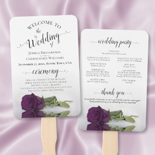 Éventail Plum romantique Purple Rose Élégant programme de m