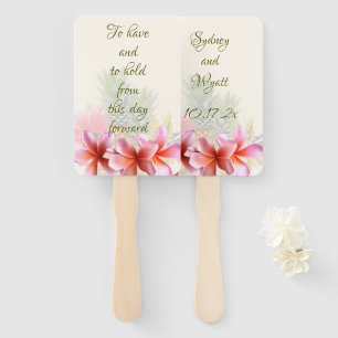 Éventail Plumeria Tropical Hawaiian sont en attente