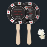 Éventail Poker Chip Las Vegas Casino Programme de mariage à<br><div class="desc">Notre Poker Chip Las Vegas Casino Programme de mariage à thème Hand Fan est l'accessoire parfait pour votre journée spéciale! Ce ventilateur à main présente un design élégant et ludique qui ravira vos invités et ajoute une touche de plaisir à votre mariage thématique casino. Le ventilateur présente un design brillant,...</div>