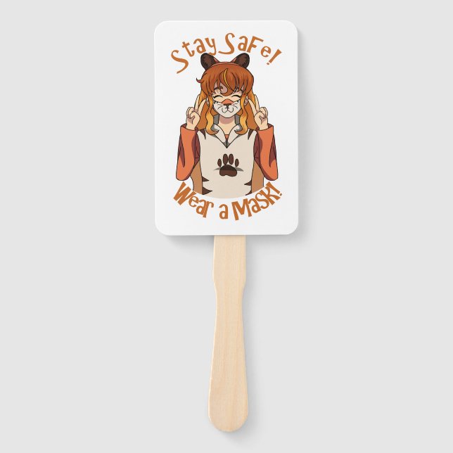 Éventail Portez un Masque ! (Devant)