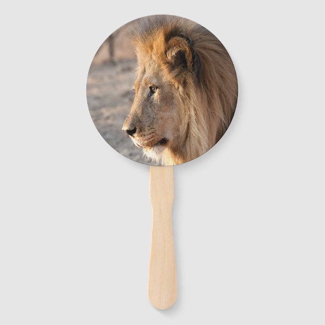 Éventail Portrait de Lion (Devant)