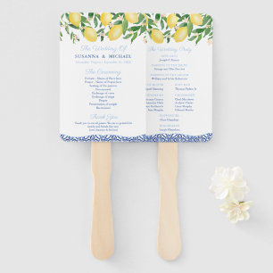 Éventail Positano Lemons Pale Blue Accents Programme de mar