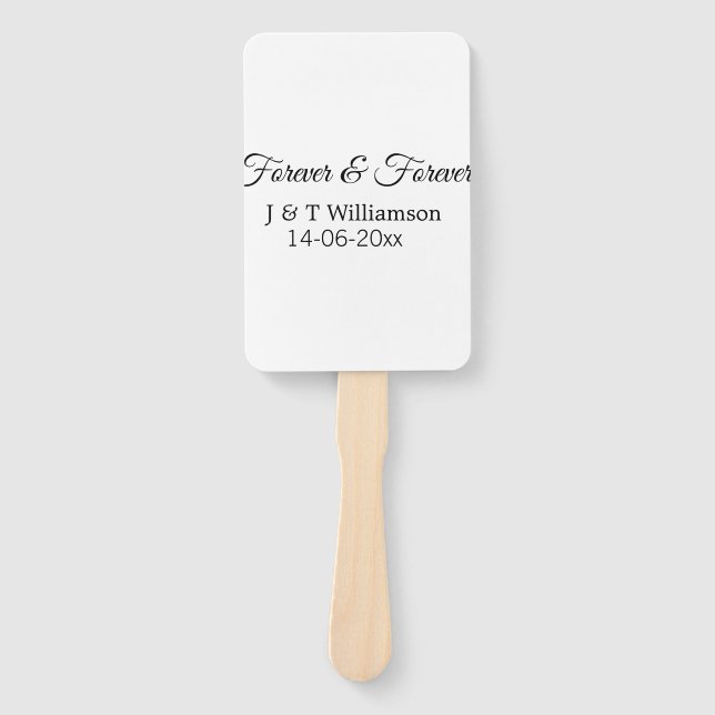 Éventail Pour toujours & à jamais ajouter nom couple date a (Devant)