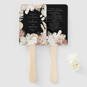 Éventail Premium Black Elegant Pampas Grass Tropical Jungle