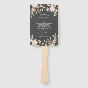 Éventail Programme australien Floral Rustic Mariage Grey