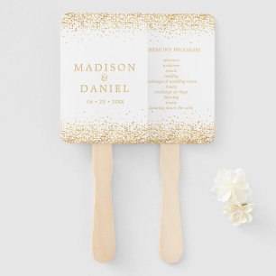 Éventail Programme de cérémonie de mariage avec confettis p