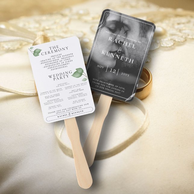 Éventail Programme de cérémonie de mariage avec photo en no (Créateur téléchargé)