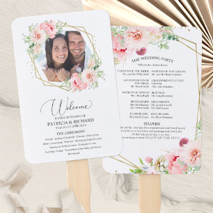Éventail Programme de cérémonie de mariage de bienvenue Élé