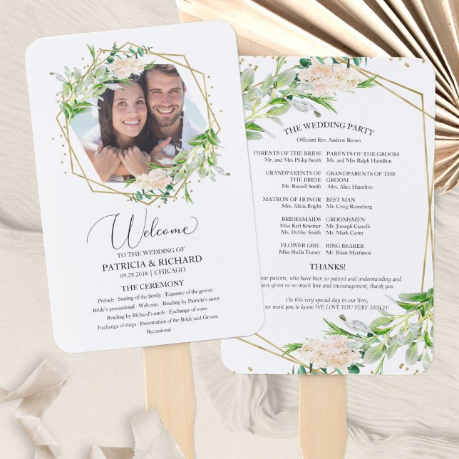 Éventail Programme de cérémonie de mariage de bienvenue Élé (Créateur téléchargé)