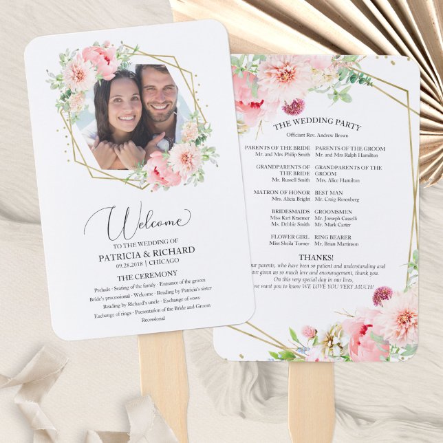Éventail Programme de cérémonie de mariage de bienvenue Élé (Créateur téléchargé)