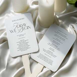 Éventail Programme de cérémonie de mariage moderne élégant