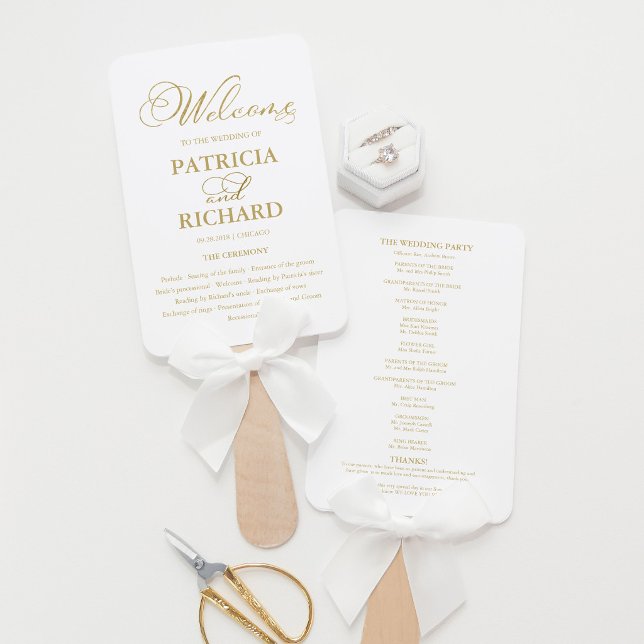 Éventail Programme de cérémonie de mariage ordre du service (Créateur téléchargé)